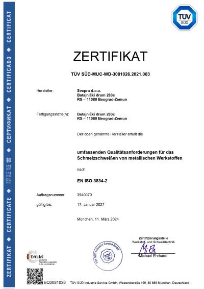Svepro sertifikat